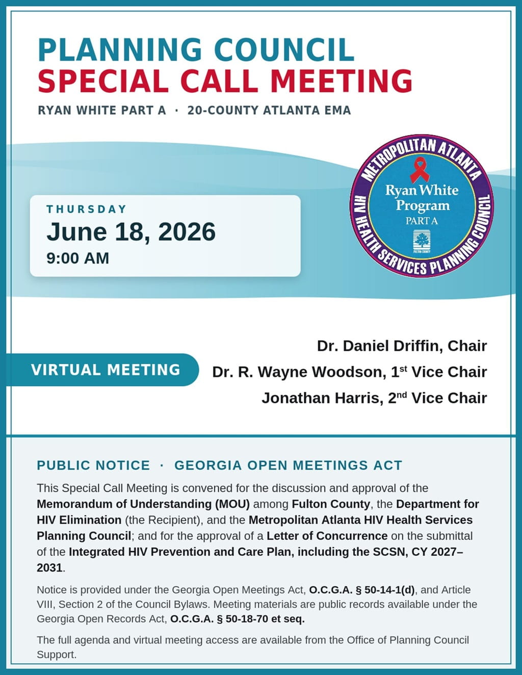 Planning Council Special Meeting
